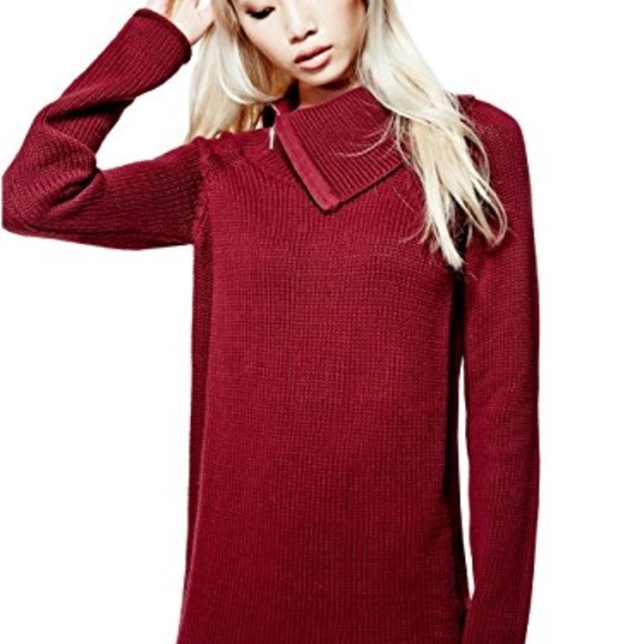 GUESS Damita Zip Collar Sweater SZ S - Picture 2 of 5